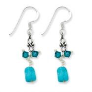 Picture of Sterling Silver Turquoise/Blue Crystal Antiqued Earrings