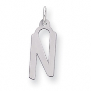 Picture of Sterling Silver Large Slanted Block Initial N Charm