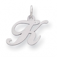Picture of Sterling Silver Small Fancy Script Initial K Charm