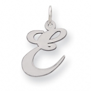 Picture of Sterling Silver Medium Fancy Script Initial E Charm