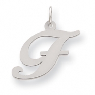 Picture of Sterling Silver Medium Fancy Script Initial F Charm
