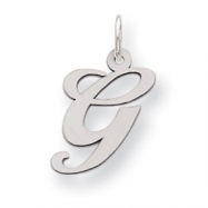 Picture of Sterling Silver Medium Fancy Script Initial G Charm