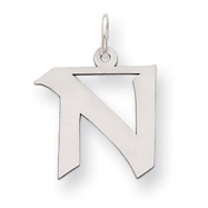 Picture of Sterling Silver Medium Artisian Block Initial N Charm