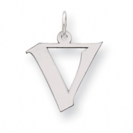 Picture of Sterling Silver Medium Artisian Block Initial V Charm