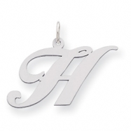 Picture of Sterling Silver Large Fancy Script Initial H Charm