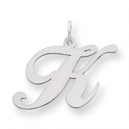 Picture of Sterling Silver Large Fancy Script Initial K Charm