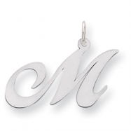Picture of Sterling Silver Large Fancy Script Initial M Charm