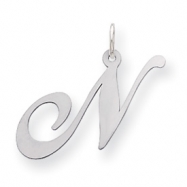 Picture of Sterling Silver Large Fancy Script Initial N Charm