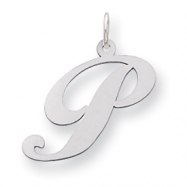 Picture of Sterling Silver Large Fancy Script Initial P Charm