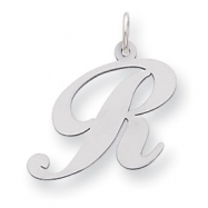 Picture of Sterling Silver Large Fancy Script Initial R Charm