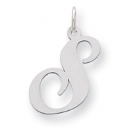 Picture of Sterling Silver Large Fancy Script Initial S Charm