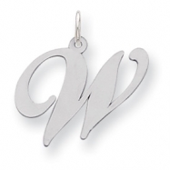 Picture of Sterling Silver Large Fancy Script Initial W Charm