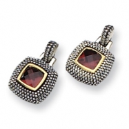 Picture of Sterling Silver/Gold-plated Antiqued Garnet Earrings