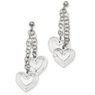 Picture of Sterling Silver Heart Ball Post Dangle Earrings