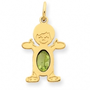 Picture of 14K Boy 6x4 Oval  Genuine Peridot-Aug