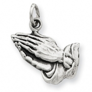 Picture of Sterling Silver Antiqued Praying Hands Charm