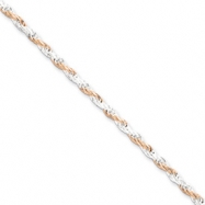 Picture of Sterling Silver 2.5mm Rose Vermeil Rope Chain