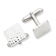 Picture of Sterling Silver Diamond-cut Square Cuff Links