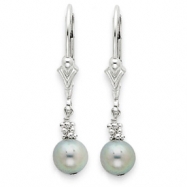 Picture of Sterling Silver Grey Cultured Pearl Earrings