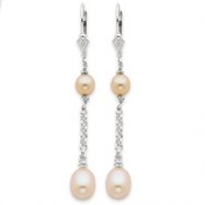 Picture of Sterling Silver Natural Cultured Pearl Earrings