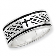 Picture of Sterling Silver Cross & Weave Design Ring