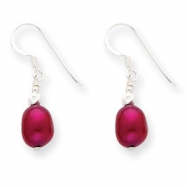 Picture of Sterling Silver Magenta Cultured Pearl Earrings