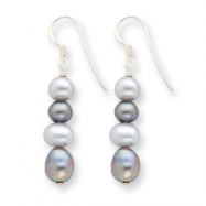 Picture of Sterling Silver White & Grey Cultured Pearl Earrings