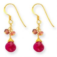 Picture of Sterling Silver & Vermeil Ruby Earrings