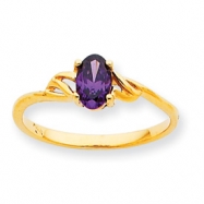 Picture of 10k Polished Geniune Amethyst Birthstone Ring