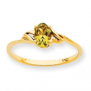 Picture of 10k Polished Geniune Peridot Birthstone Ring
