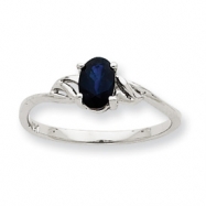 Picture of 10k White Gold Polished Geniune Sapphire Birthstone Ring