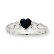 Picture of 10k White Gold Polished Geniune Sapphire Birthstone Ring