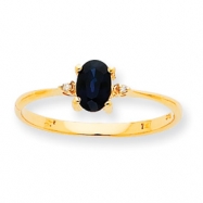 Picture of 10k Polished Geniune Diamond & Sapphire Birthstone Ring