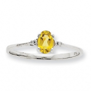 Picture of 10k White Gold Polished Geniune Diamond & Peridot Birthstone Ring