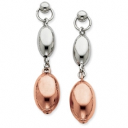 Picture of Sterling Silver & Rose Rhodium Egg Shape Dangle Earrings