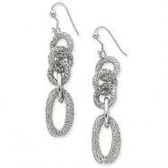 Picture of Sterling Silver & Rhodium Oval & Circle Dangle Earrings