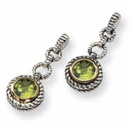 Picture of Sterling Silver/Gold-plated Antiqued Peridot Earrings