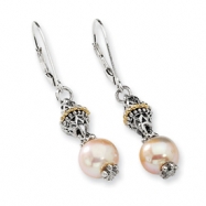 Picture of Sterling Silver w/14ky 8-8.5mm Pink FW Cultured Pearl Earrings