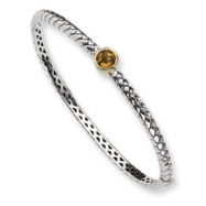 Picture of Sterling Silver w/14ky 6mm Citrine Hinged Bangle Bracelet