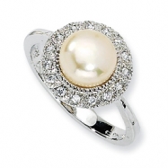 Picture of Sterling Silver CZ Pink Cultured Pearl Ring