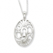 Picture of Sterling Silver Antiqued Believe In Miracles 18in Necklace