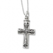 Picture of Sterling Silver Antiqued Cross Ash Holder 18in Necklace