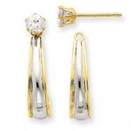 Picture of 14k & Rhodium J-Hoop with CZ Stud Earring Jackets