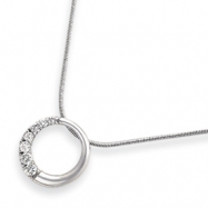 Picture of 18in Rhodium-plated CZ Circle Journey Necklace chain