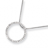 Picture of 18in Rhodium-plated CZ Circle Necklace chain