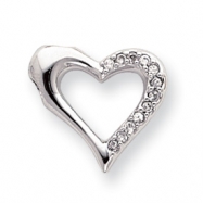 Picture of 18in Rhodium-plated Open CZ Heart Necklace chain