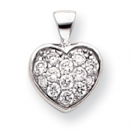 Picture of 18in Rhodium-plated CZ Pave Heart Necklace chain