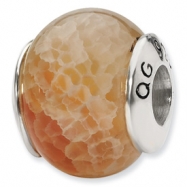 Picture of Sterling Silver Reflections Peach Cracked Agate Stone Bead