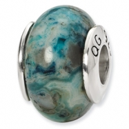 Picture of Sterling Silver Reflections Blue Crazy Lace Agate Stone Bead