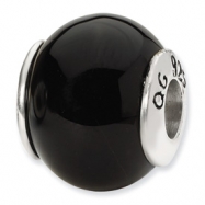 Picture of Sterling Silver Reflections Black Agate Stone Bead